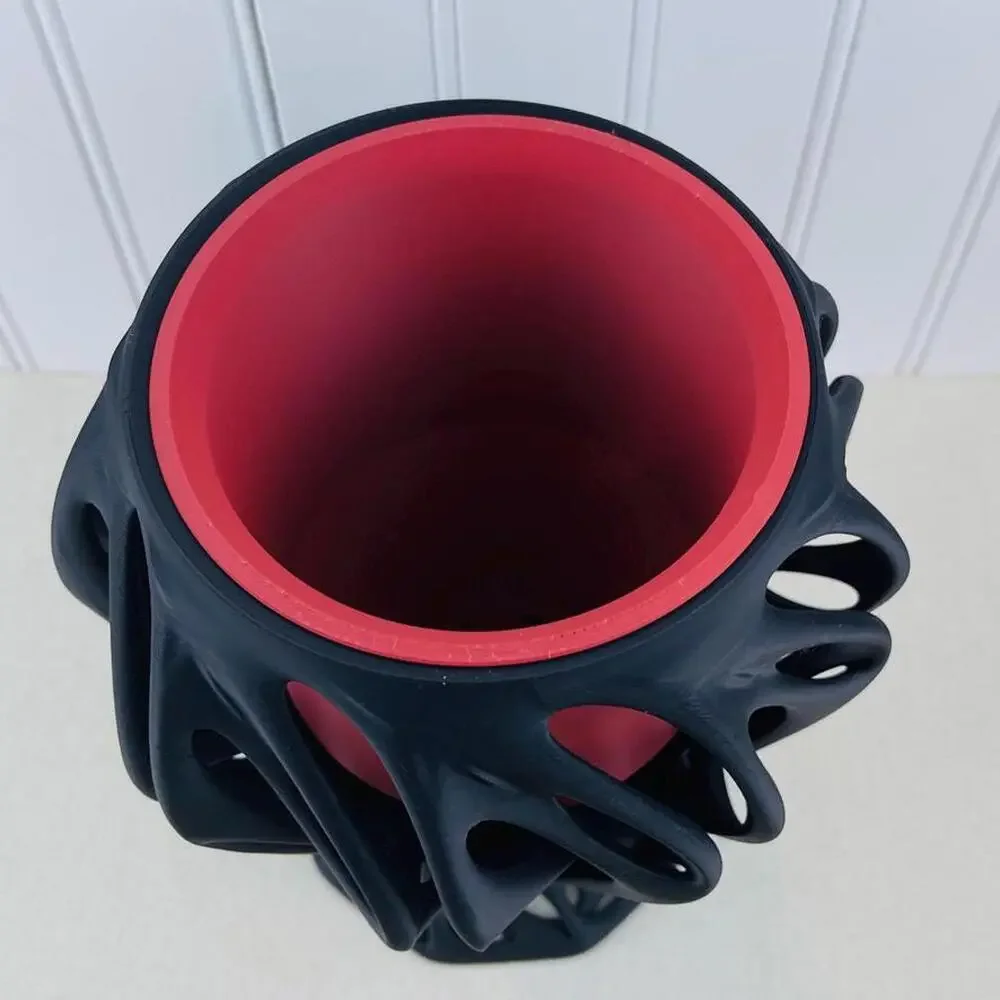 Modern Abstract Planter Pot with Drainage, Mantis Indoor Planter Pot
